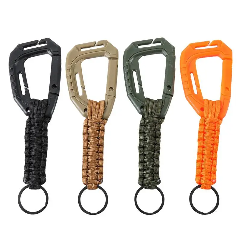 Paracord Carabiner Clip Paracord Carabiner Key Holder Heavy Duty Carabiner Keychain Paracord Keychain Clips Backpack Carabiner