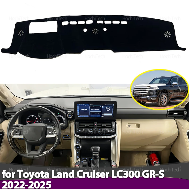 Couverture de tableau de bord de voiture, évite la lumière, plate-forme d'instruments, tapis pour Toyota Land Cruiser 300 LC300 ZX VX GR-S 2022 – 2025