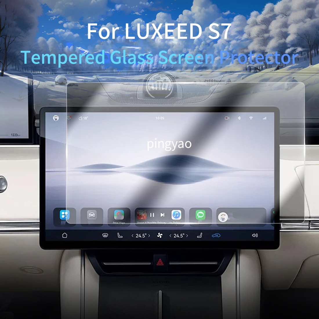 

Car Sticker Screen Protector Navigation Display Tempered Glass Protective Film Car Accessories Vehicle For 24 LUXEED S7