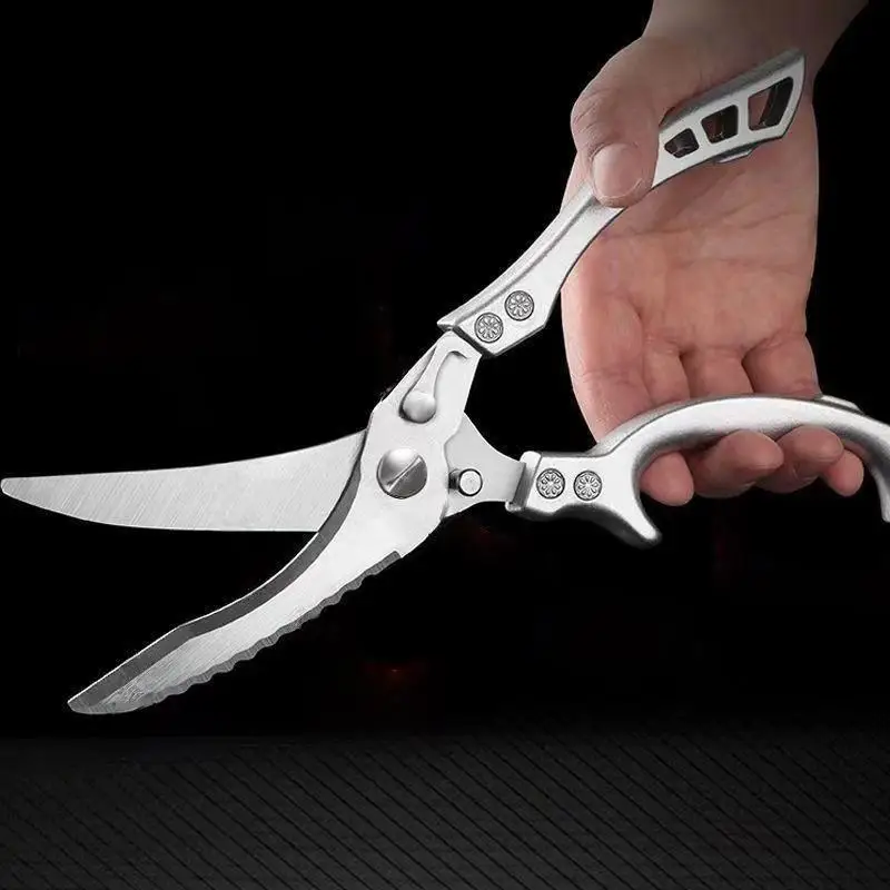 Professional Heavy Duty Kitchen Scissors with Stainless Steel Blades Versatile for Chicken and Meat Cutting