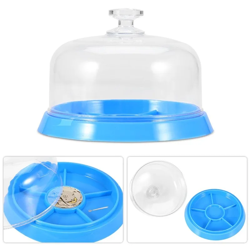 Watch Movement Dust Cover Parts Protector Watch Parts Holder Tray Watchmakers Repair Tools Moistureproof Anti-dust Storage Box