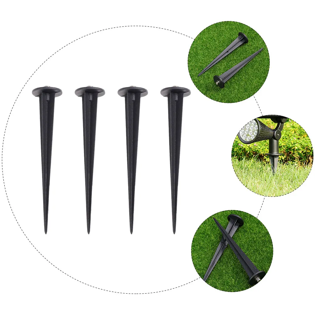 

4Pcs Lawn Lamp Ground Spike Accessories - Heavy Duty LED Solar Light Spikes for Outdoor Party Decoration Landscape Stakes Black