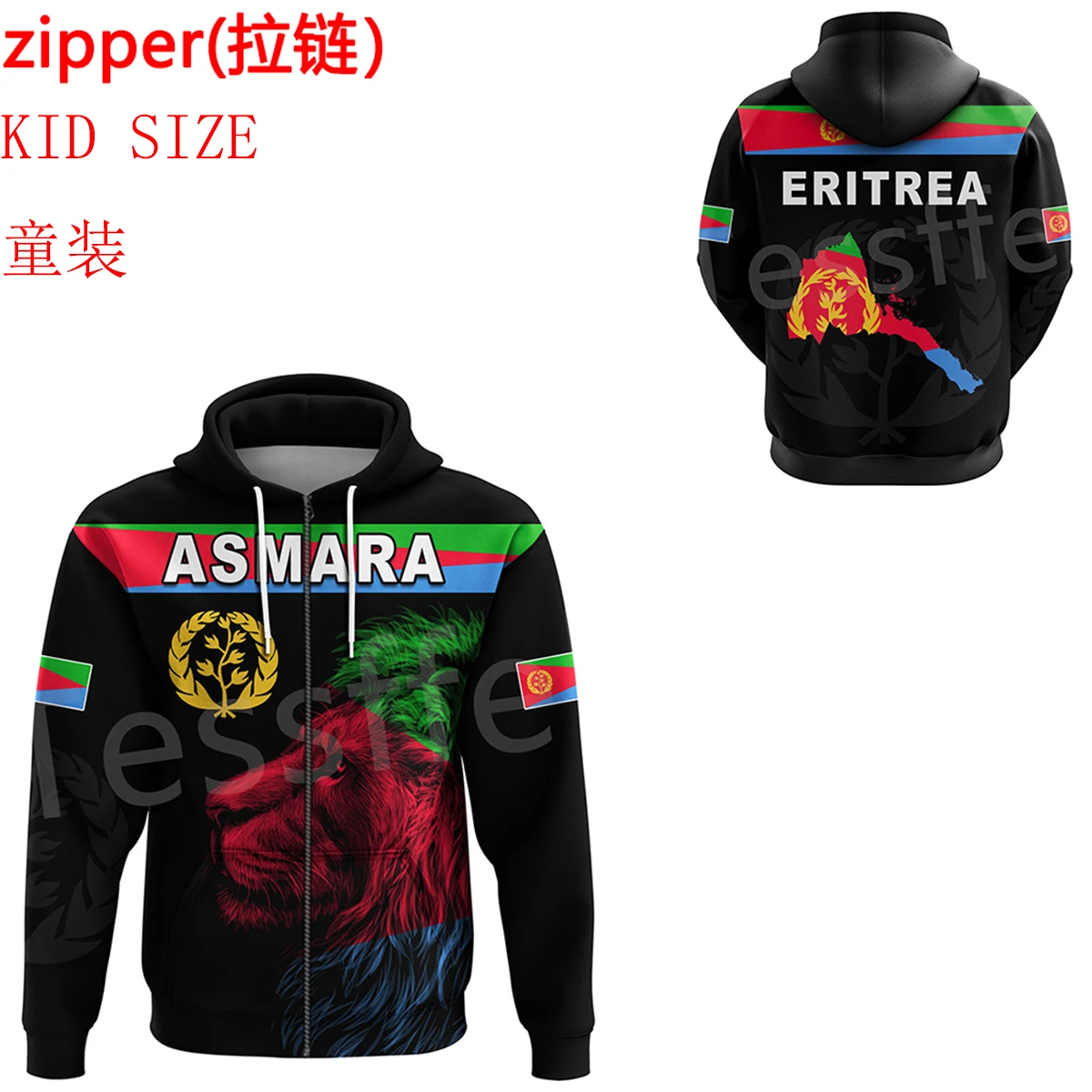 

Tessffel Africa Country Eritrea Lion Colorful Retro Tribe Pullover Harajuku 3DPrint Funny Family Outfit Casual Kids Hoodies 1X