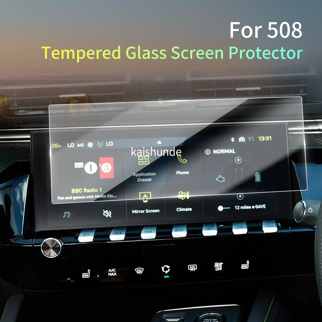 

Car Stickers Meters Protector For 2024 beautiful 508 Tempered Glass Protective Film Display Navigation Vehicle Accessories