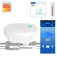 Tuya-válvula de agua inteligente con WiFi, medidor de agua, tasa de flujo de agua, pantalla de temperatura del agua, temporizador, Control por aplicación Smart Life, automatización del hogar