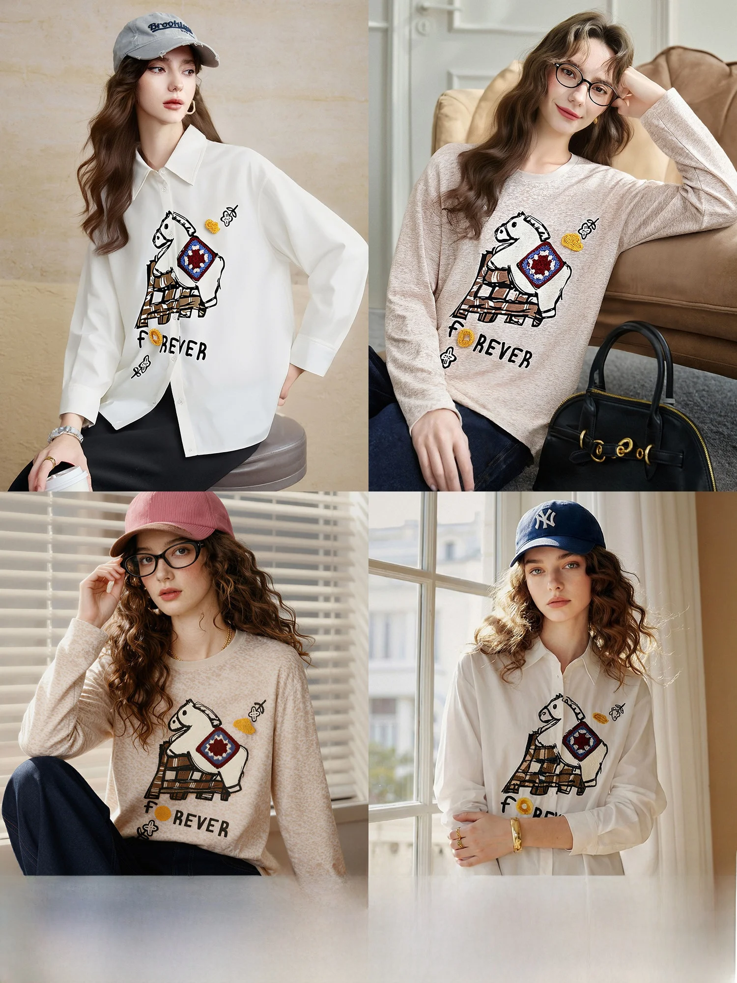 

Long Staple Cotton 3D Crochet T-irt Women's Spring Commute irt Comfortable Breathable Printed Casual Loose Fit irt