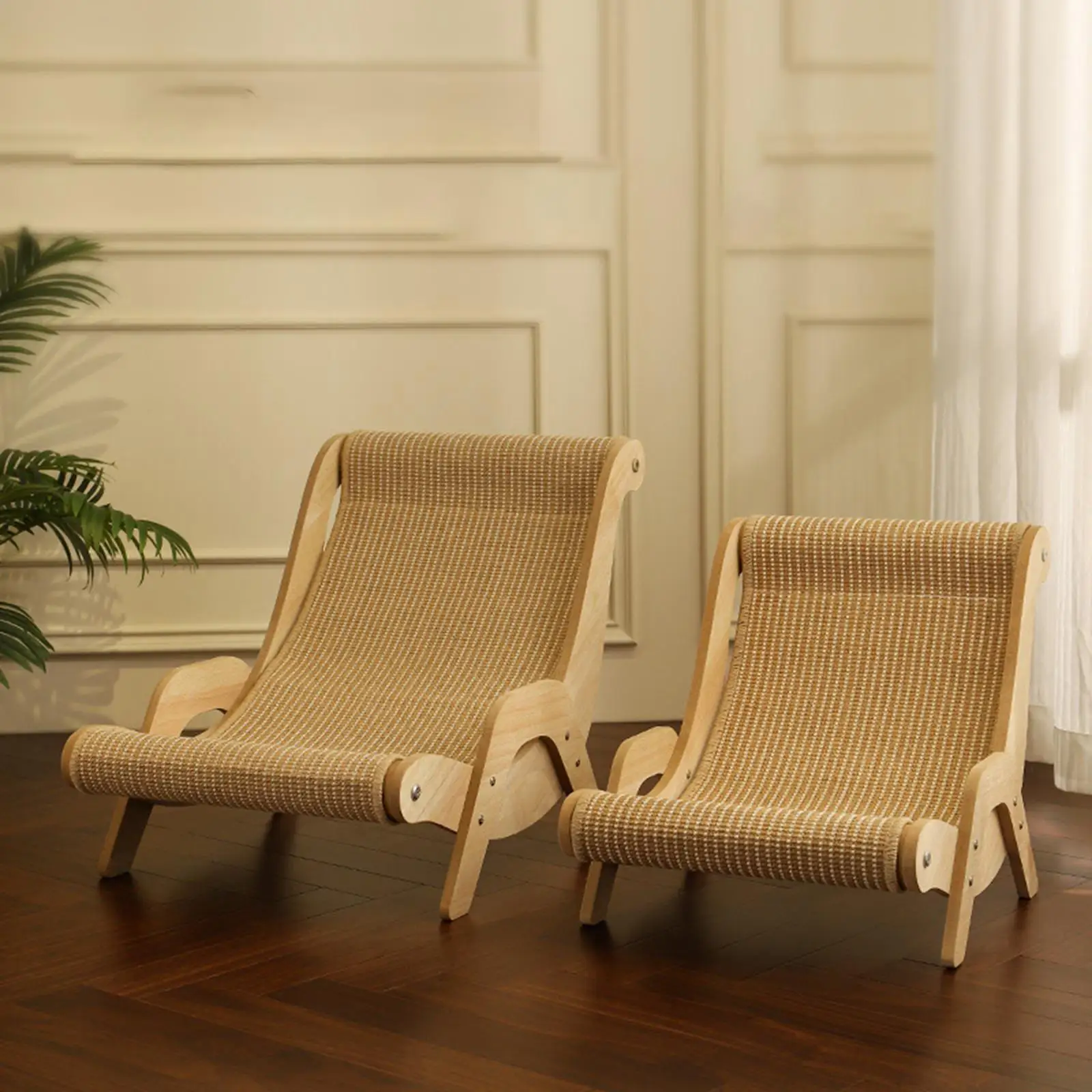 Lit de repos surélevé pour chat avec tapis à gratter, hamac en bois pour chats d'intérieur et petits chiens, perchoir de repos