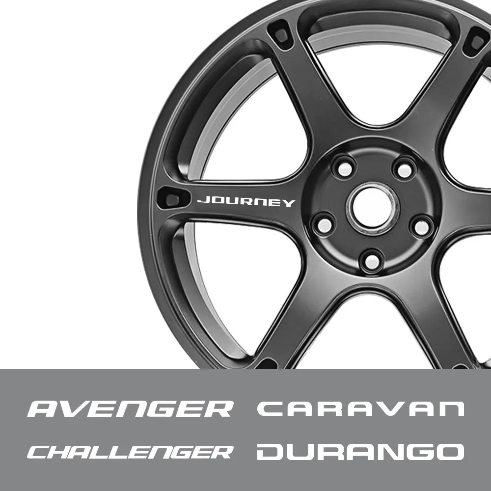 4PCS Car Wheel Rim Stickers For Dodge AVENGER CALIBER CARAVAN CHALLENGER CHARGER DART DURANGO JOURNEY NITRO RAM Auto Accessories