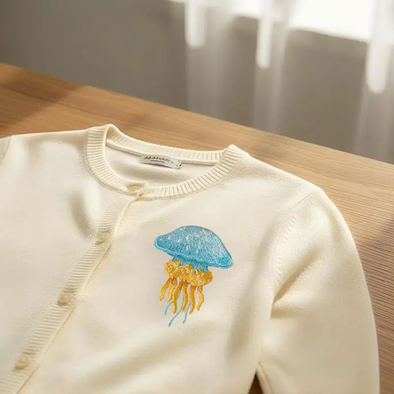 Summer Kids Jellyfish Sew Embroidery Patch Badge DIY Applique for Children's T Shirt Hat Clothes Decorative Sticker