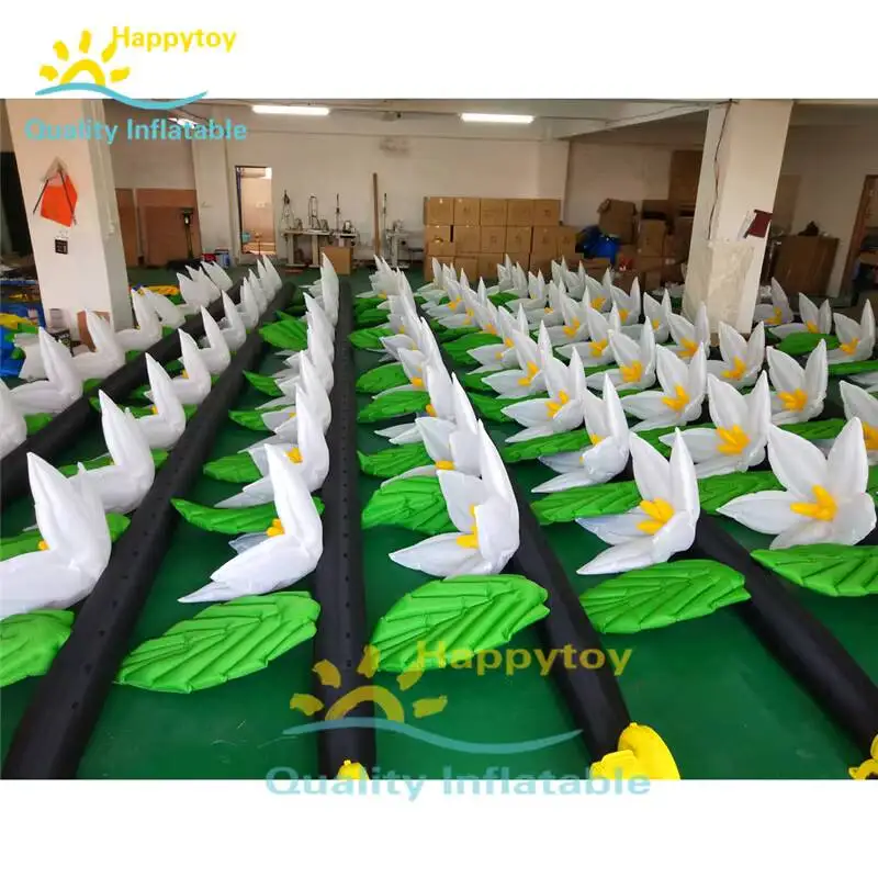 Valentine's Day Event Inflatable Rose Flower Customized Decoration 10M Inflatable Flower Chain