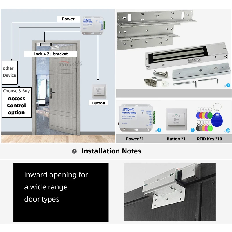 RFID Access Control System Safe Electronic Gate Opener Home Garage Digital Set Eletric Magnetic RFID Smart Door Lock Kit