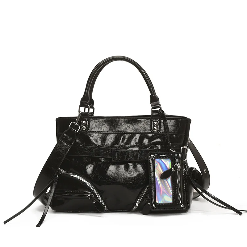 

Retro Hot Girl Rivet Motorcycle Bag Fashion Y2K Commuter Single Oulder Slant Cross Handbag Small Square Bags for Women