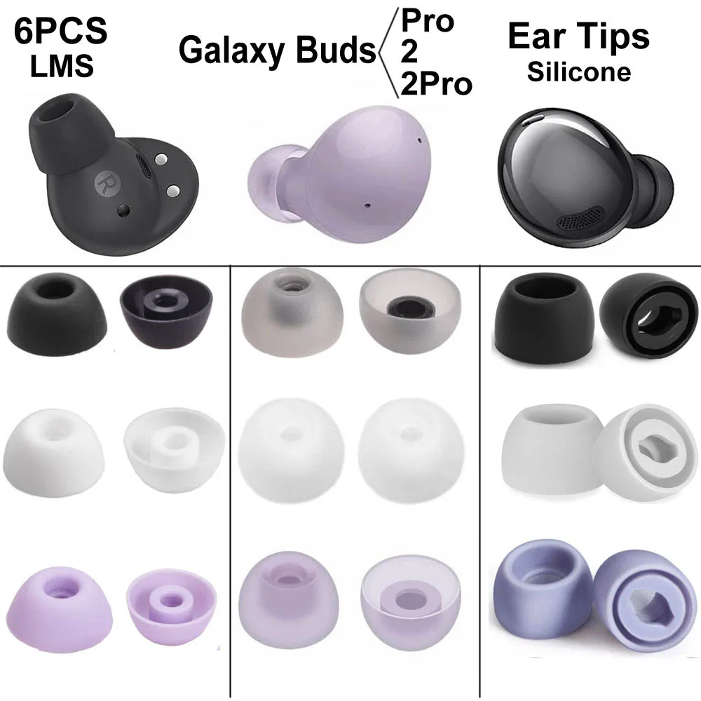 3Pairs Silicone Ear Tips for Samsung Galaxy buds 2 pro Earphone Eartips Earbuds Tips Case Accessory for Galaxy buds 2Pro