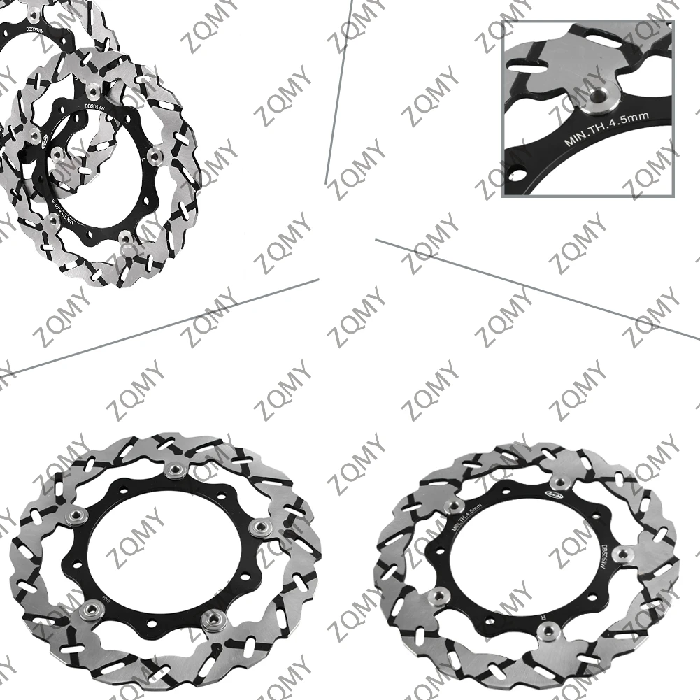 Motorcycle Front Brake Disc Rotors For Yamaha X-MAX YP R 125 250 & XP T-MAX 500 2004 2005 2006 2007 Black 2PCS