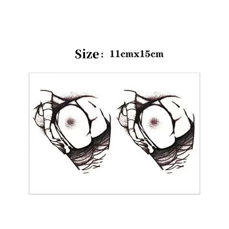 2 Patterns Black Girl Ass Hip Sexy Buttock Temporary Tattoos Gothic Body Art Waterproof Fake Tattoo Sticker Women Man