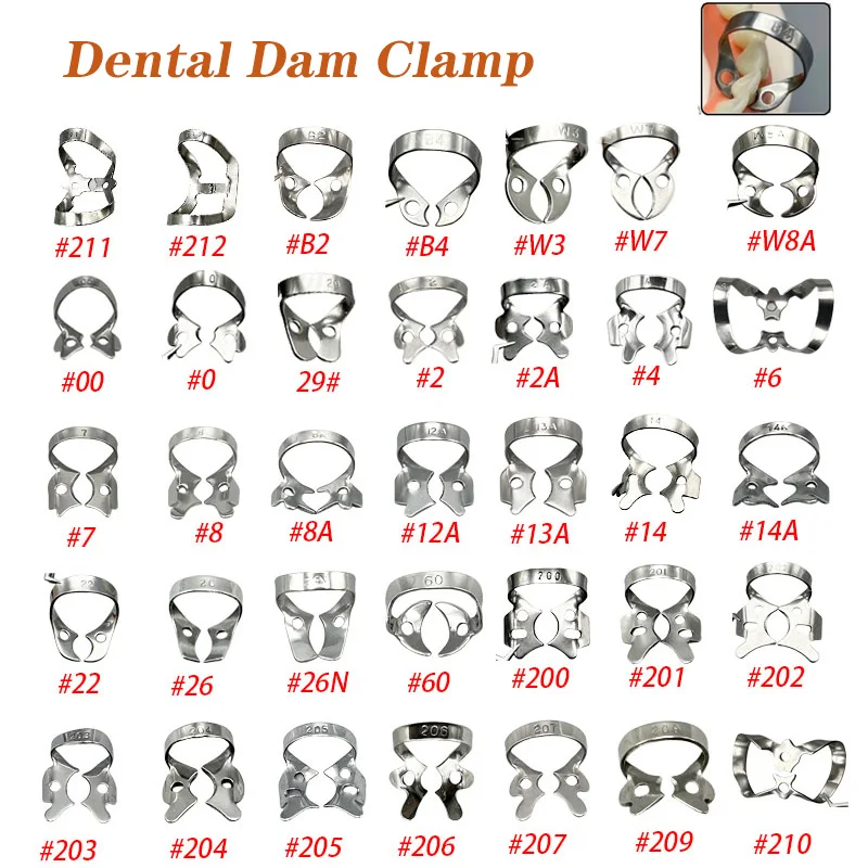 1PC Dental Rubber Dam Clamps Stainless Steel Endodontic Restorative Barrier Clips Frame Holder For Molar Teeth Dentistry Materia