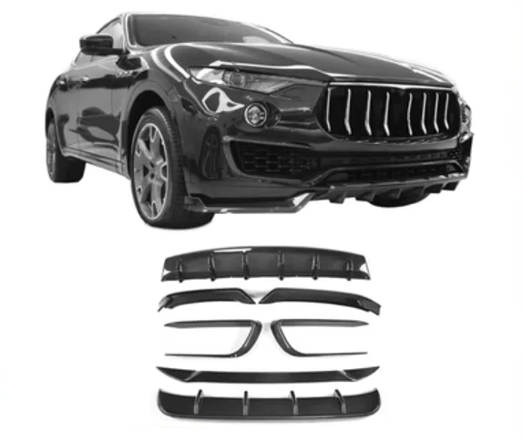 For Maserati Levante 2016-2020 Bumper Front Lip Air Knife Rear Trunk Diffuser Spoiler Real Carbon Fiber Body Kit