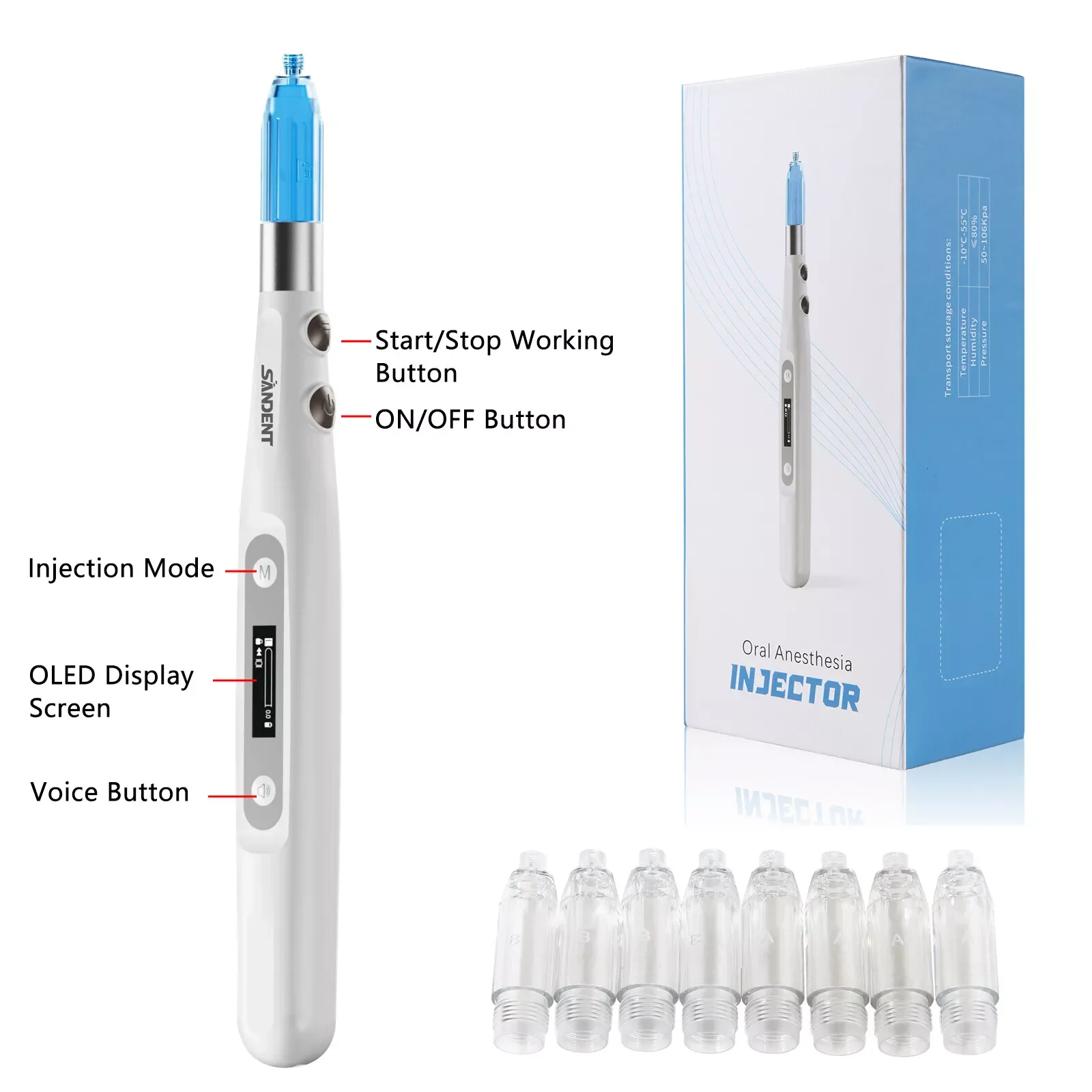 Dental Painless Oral Local Anesthesia Delivery Device Pen Injector Fit Woodpecker