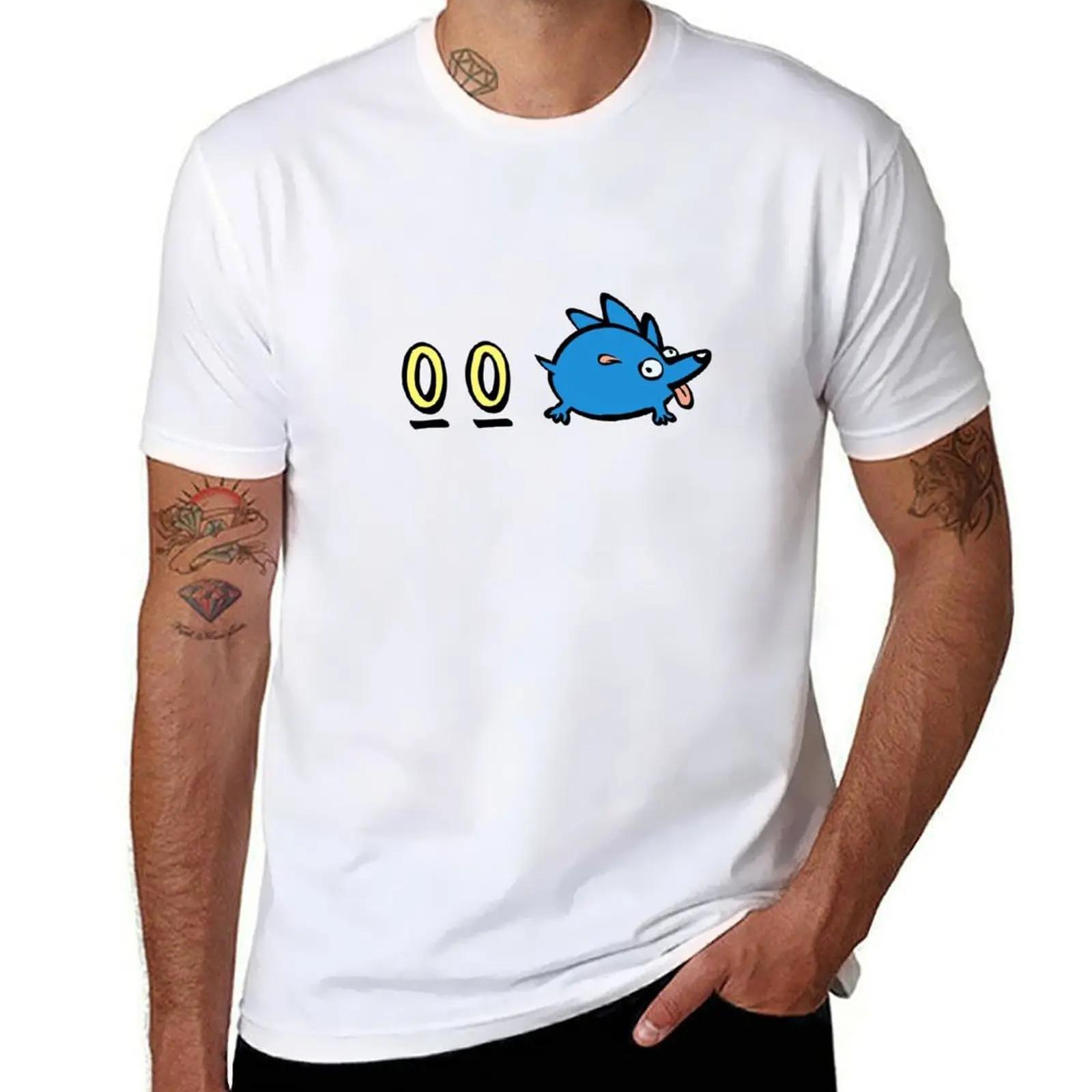 

A simple blue hedgehog T-Shirt t shirts for man cotton funny t shirt man casual T-Shirt