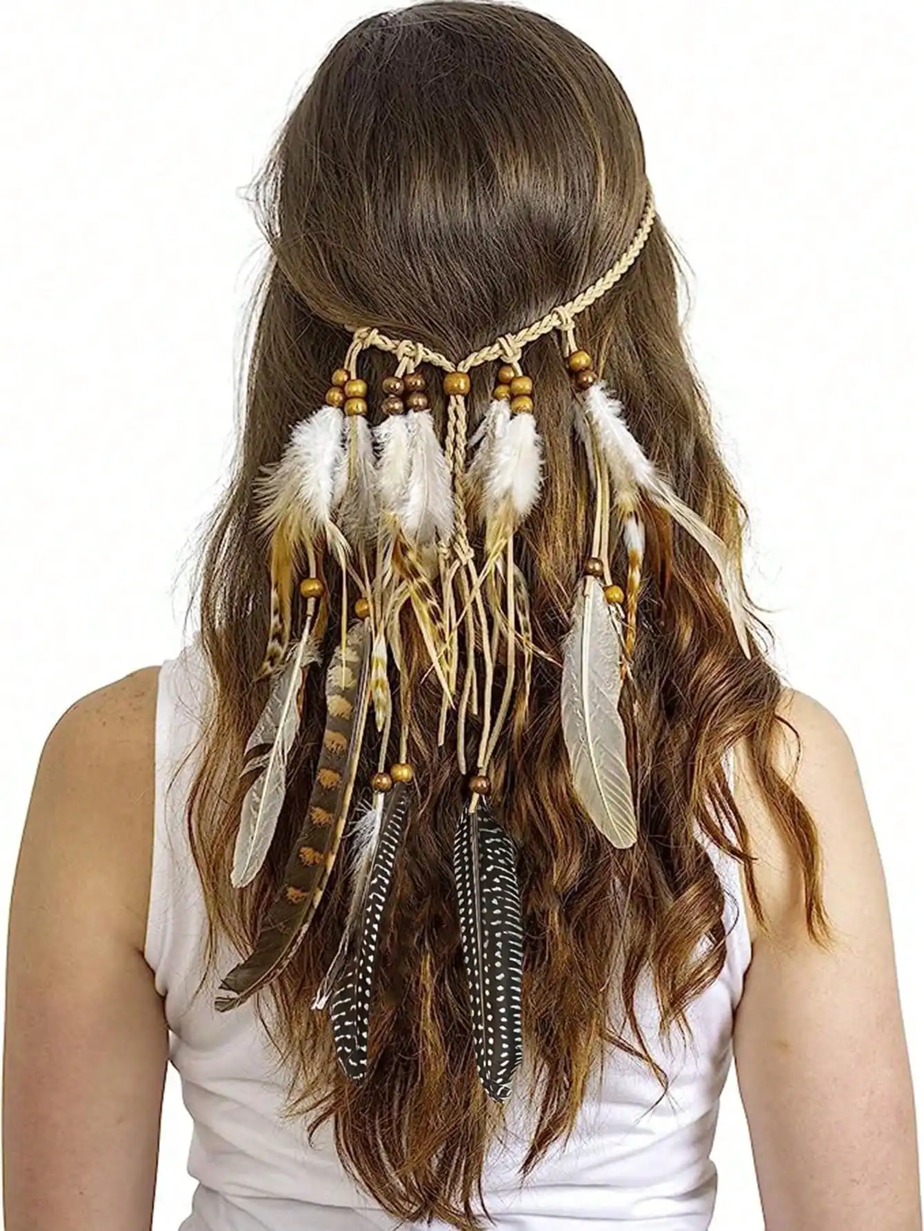 1 PC Bohemian-style beaded hairband, women's hair accessory, festival headwear, daily decoration hairband, women's vacation outf
