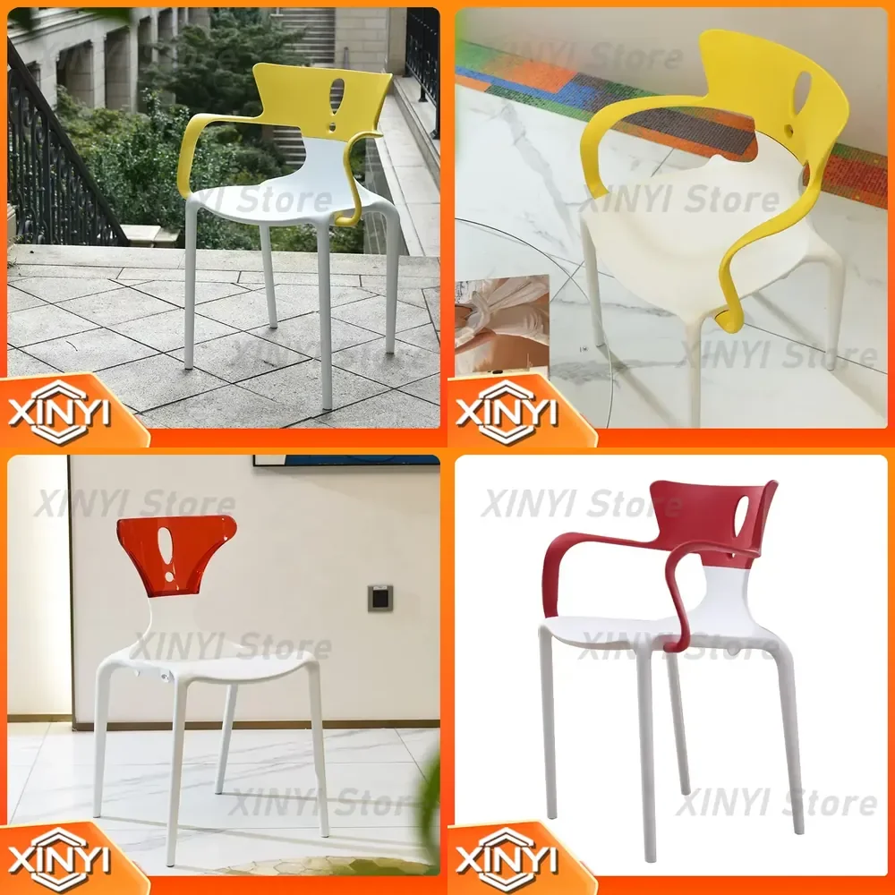 Nordic Transparent Plastic Dining Chair for Modern Home Office Outdoor Use Creative Leisure Back Chair for Simple Splicing