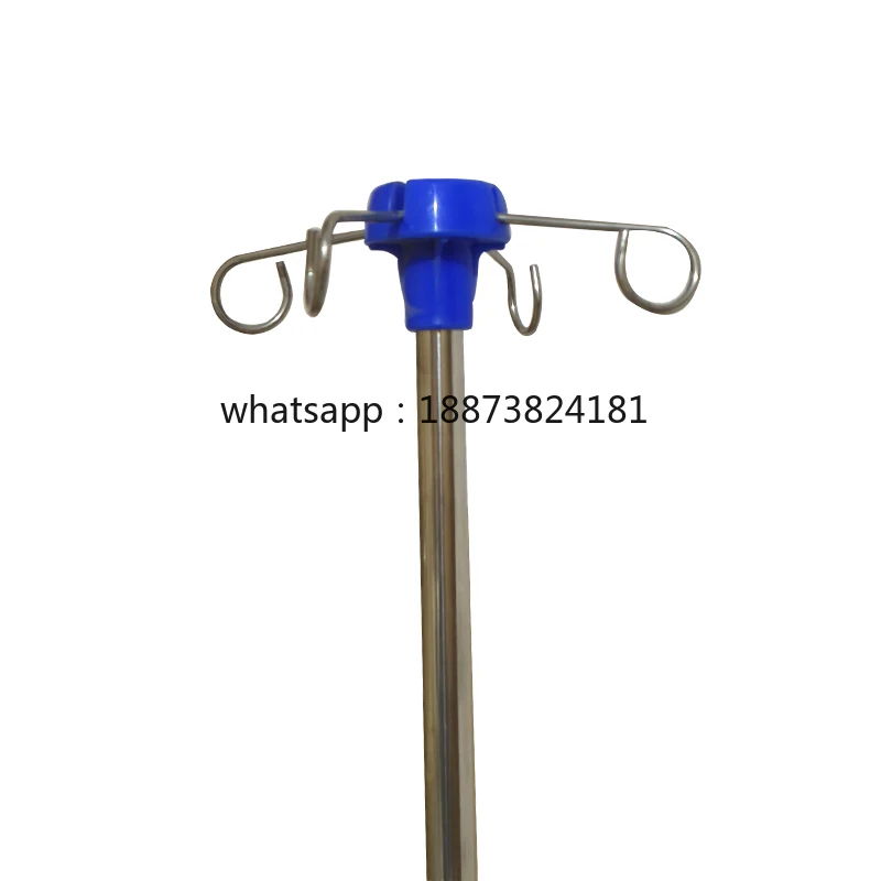 MN-IV003  5 Legs Set Pole Stainless Steel  Stand with Movable Wheels for Hospital Use fast shipping