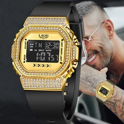 LIGE  Luxury Watches Men Military Army Mens Watch Waterproof Sport Wristwatch Electronic Dual Displ Watch Male Relogio Masculino