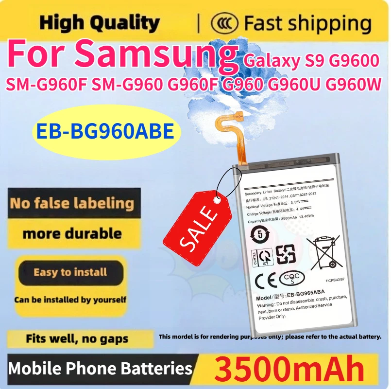 

3500mAh EB-BG960ABE LB Lithium battery For Samsung Galaxy S9 G9600 SM-G960F SM-G960 G960F G960 G960U G960W Replacement Battery