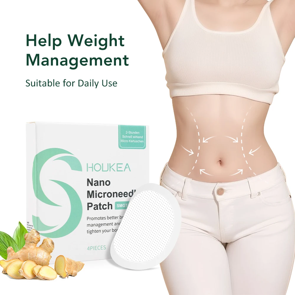 

4 шт./кор. натуральные нано-микроигольные пластыри, пластыри с микроиглами, укрепляющая линия, улучшение кожи, пластырь для сжигания жира