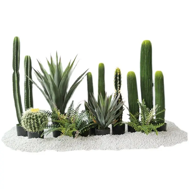 

Simulation cactus green plants with decorative cactus column design landscaping floor ornament