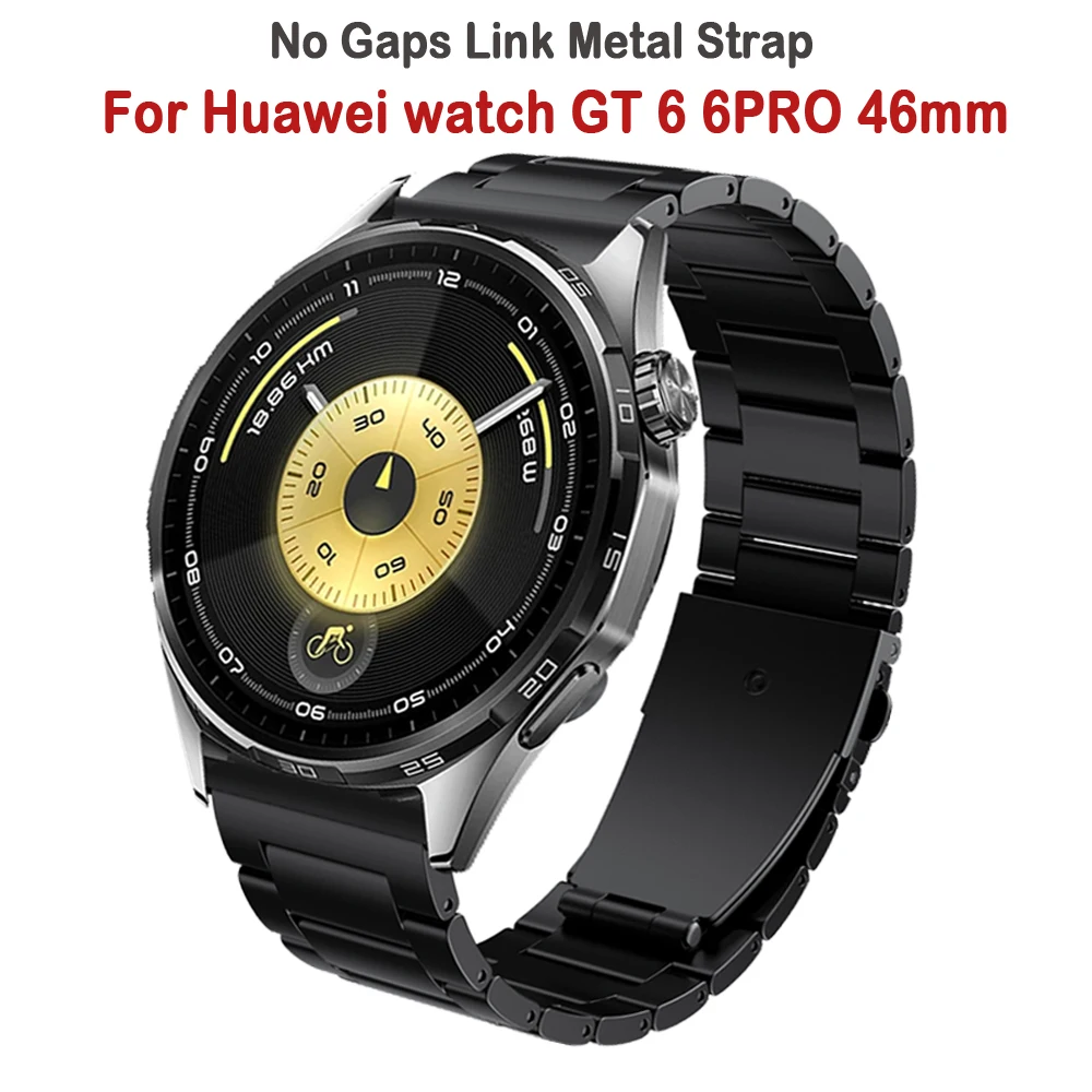 

Браслет без зазоров для HUAWEI WATCH GT 6 GT6PRO 46 мм, металлический ремешок из нержавеющей стали для HUAWEI GT5/4/3, ремешок для часов, аксессуар