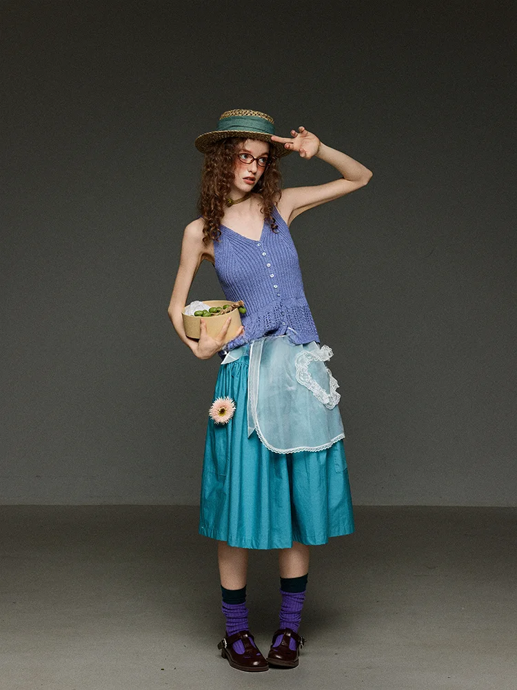 

Винтажный фиолетовый вязаный женский топ TNIT с V-образным вырезом, летний дизайн, стильный, для повседневной носки, укороченный, цветной