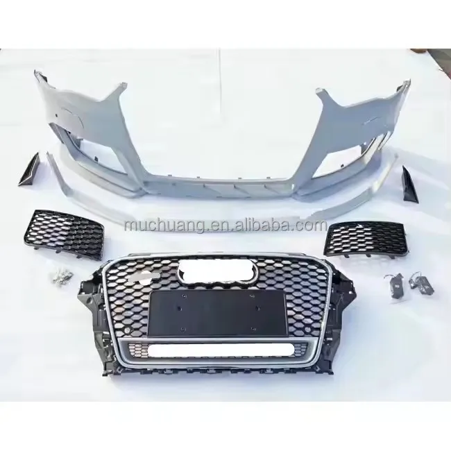 

High Quality Chrome & ABS Front Lip New Bodykit Upgrade & Replacement for Au/di A3 RS3 Car Front Bumper