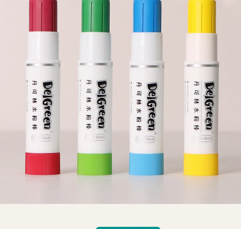Professioneller fester Gouachestift, Basic/Macaron-Pastelle, Buntstifte, Malerei, Kinder, Zeichnen, Kunstbedarf, ungiftiger Wachsstift, DELGREEN – Detail 12