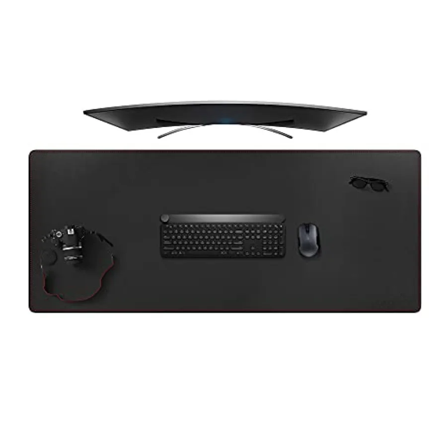 4XL Oversized Large Mouse Pads 55" x 24" - PU Leather Extended Large Gaming Mousepad Desk Mat - Nonslip Base and Waterproof Des