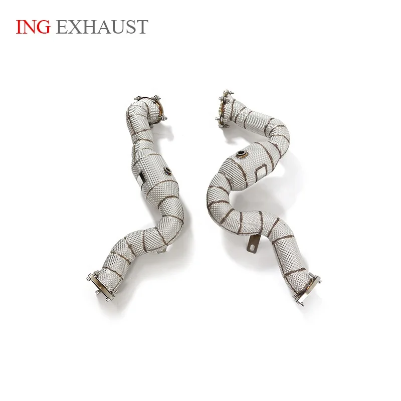 

ING Car Accessories Exhaust Downpipe for 2017-up Audi S6 S7 RS6 RS7 Stainless Steel With Catalytic Catted Downpipe