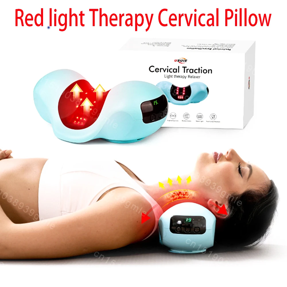 العلاج بالضوء الأحمر وسادة الجر الساخن ضغط الكتف الرقبة مدلك الرقبة نقالة العمود الفقري العنقي مصحح الحدباء الصحيح