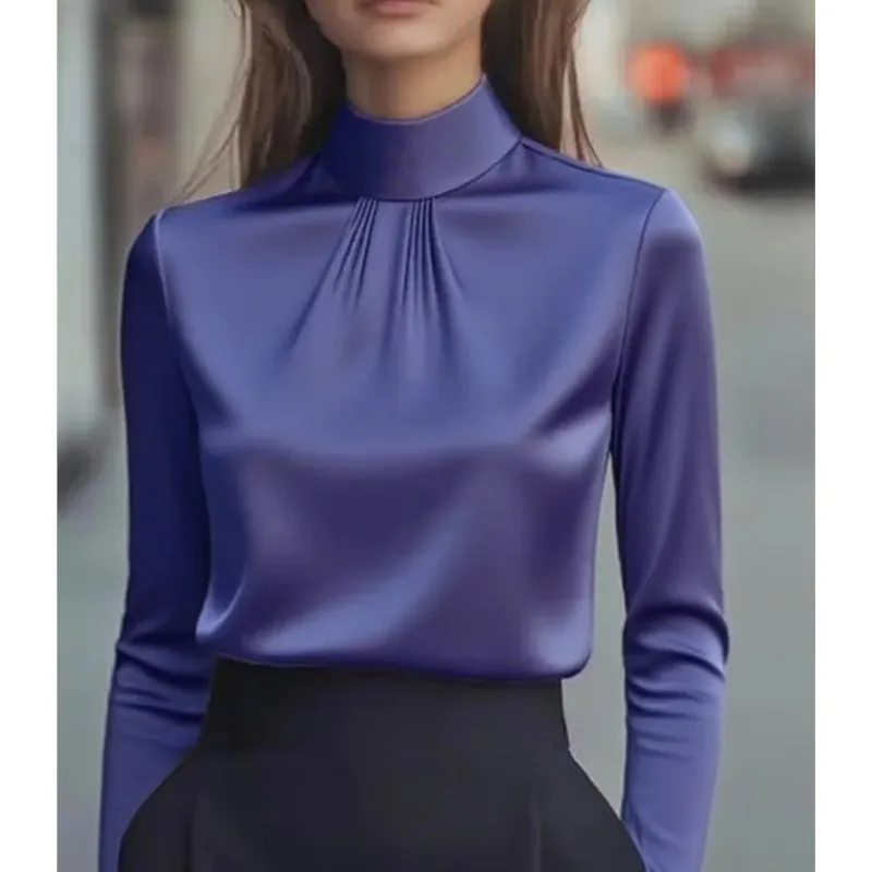 Abbigliamento donna Nuovo Temperamento Semplicità Camicia Top Autunno Manica lunga Allentato Solido Tutto-fiammifero Camicetta elegante Moda Streetwear