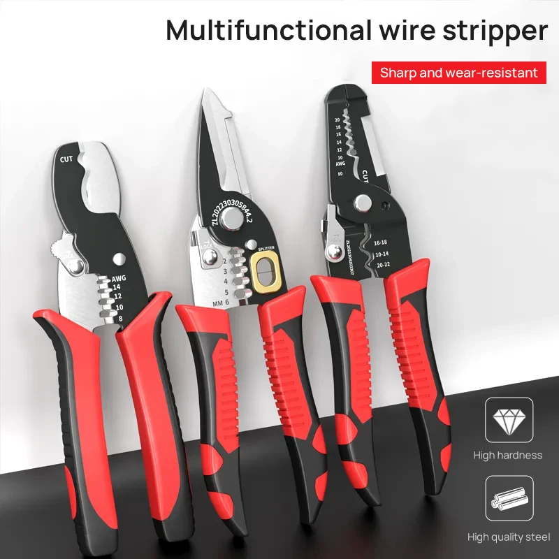 New Wire Stripper Multifunction Pulling Plier Wire Cutter Repairing Scissors Electrician Stripping Crimping Plier Hand Tool