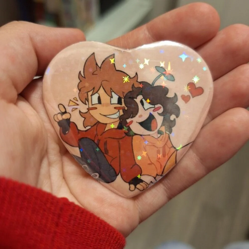 مخصص شخصية على شكل قلب صفيح دبابيس النص نمط شعار الطباعة شارة معدنية بروش للأطفال والأصدقاء بالجملة #3