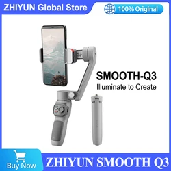 Zhiyun Smooth Q3 Smartphone Gimbal 3-Axis Handheld Stabilizer for Cell Phone iPhone 15 14 Pro Max/Xiaomi/Samsung/Huawei