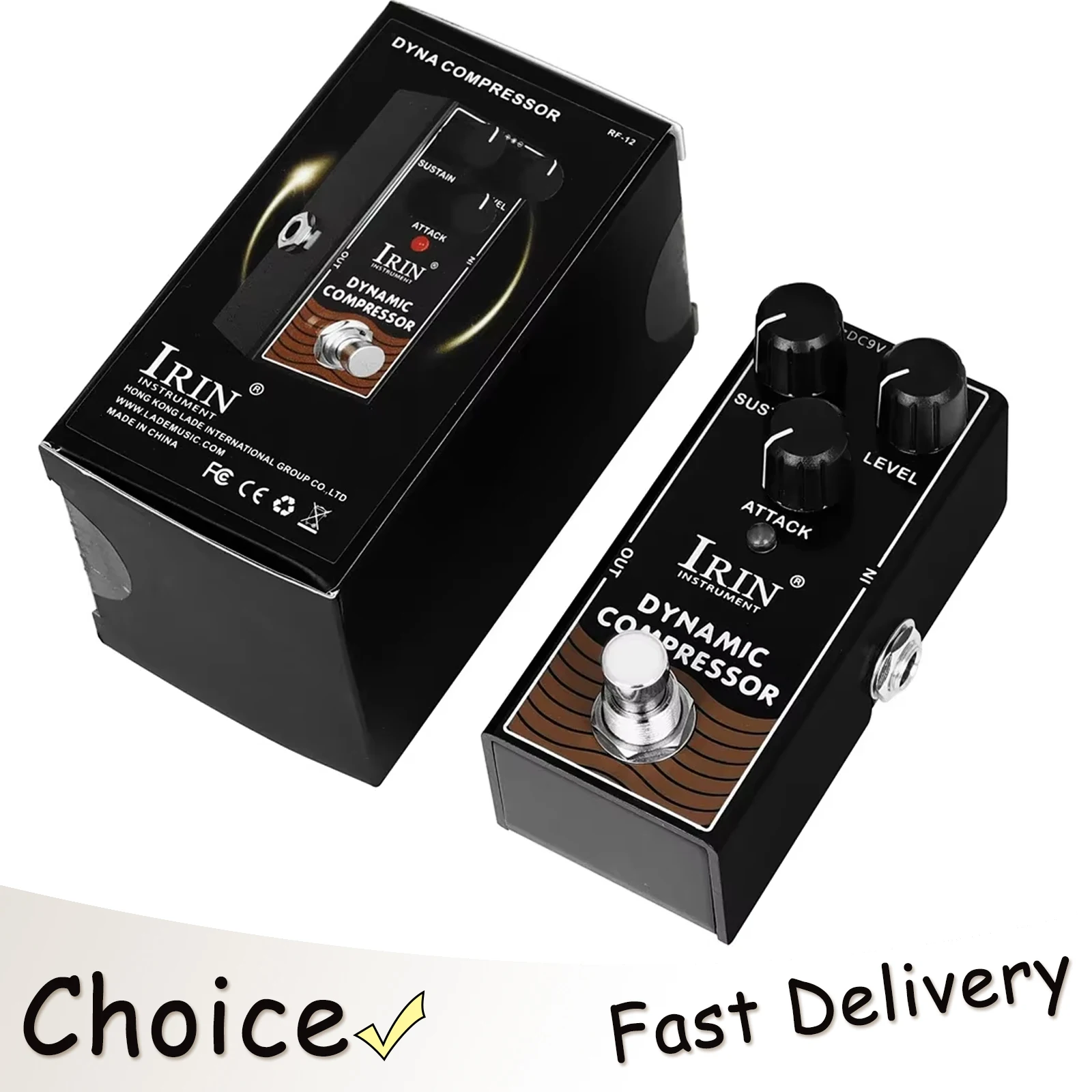 IRIN RF-12 Dynamic Compressor Electric Guitar Effect Pedals Compression Classic Ross Line Effect True Bypass Pedal Guitar Parts
