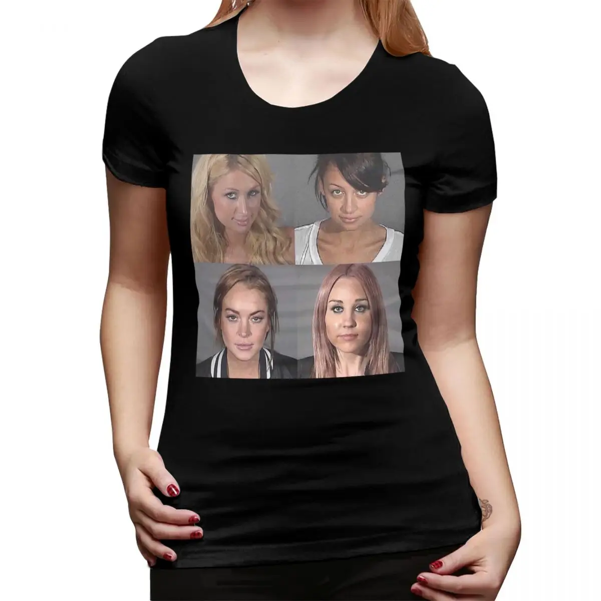 

Iconic Mugshot T-Shirt for Women Crew Neck Streetwear T Shirts Women's Short Sleeve Summer Clothes Tops