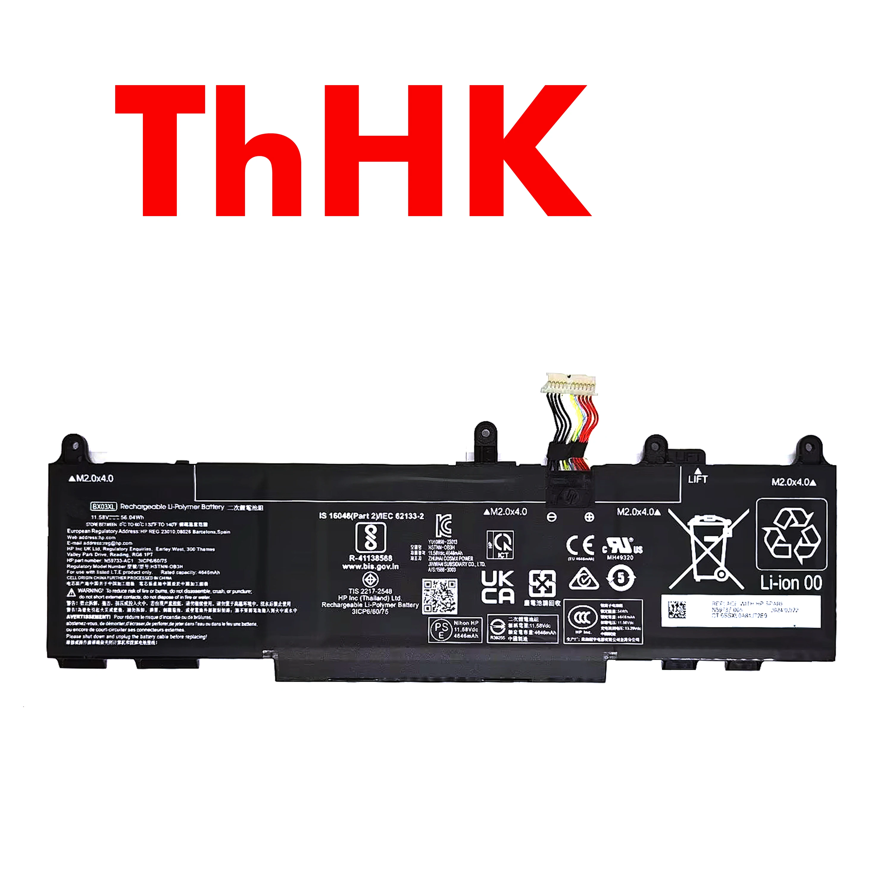 Genuine Original 11.58V 56.04WH BX03XL 996QA249H BX03056XL HSTNN-AB1D  Battery For HP Elite X360 830 G11 2 In 1