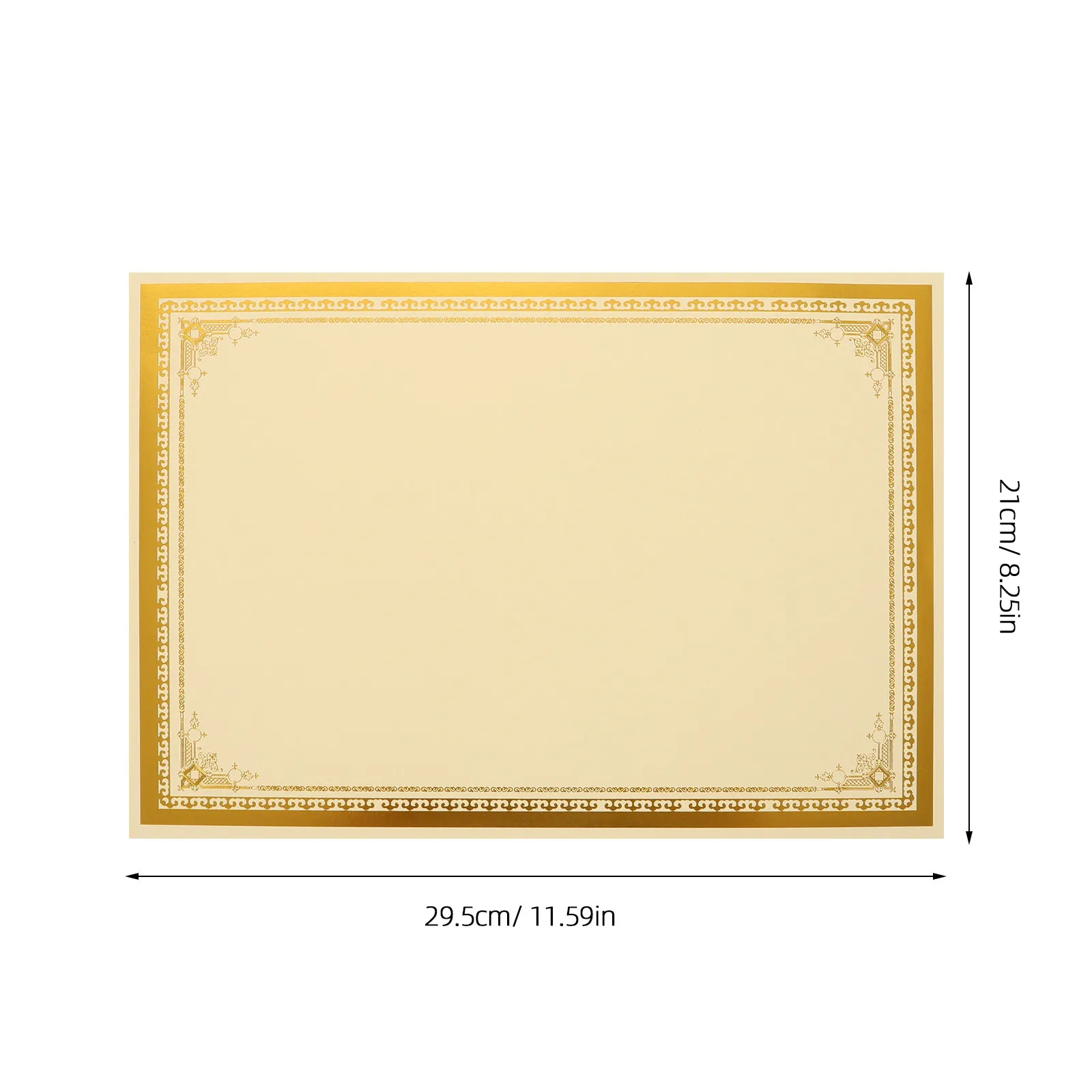 30Pcs Award Certificate Paper A4 Blank Diploma Paper 250G Gold Foil Vertical Horizontal for Graduation Ceremony School Academic