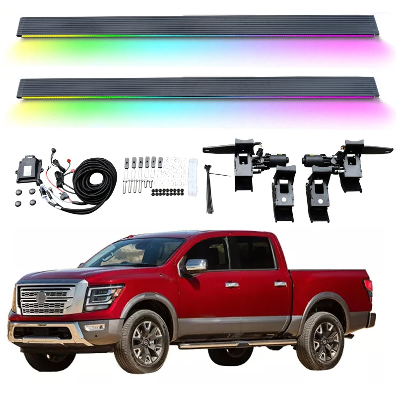 Automatic Electric Power Side Step Running Board LED light for Nissan Titan 2015+