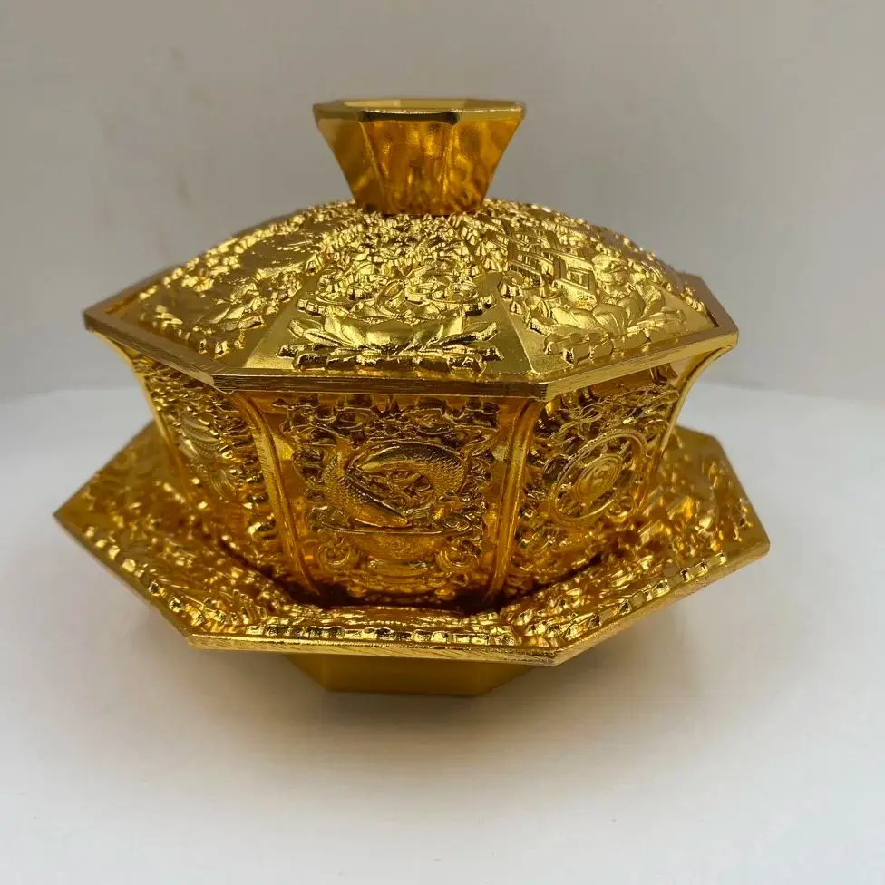 chinese-elaboration-brass-sculpture-good-luck-wealth“eight-treasures”bowl-metal-crafts-home-decoration-free-delivery