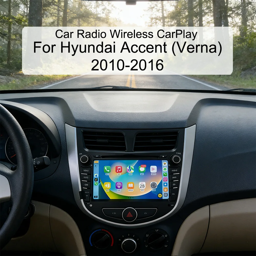

7-дюймовый автомобильный радиоприемник для Hyundai Accent (Verna) 2010-2016 с IPS-дисплеем, беспроводным CarPlay, Android Auto, 4G, Wi-Fi, GPS, стерео и навигационным плеером