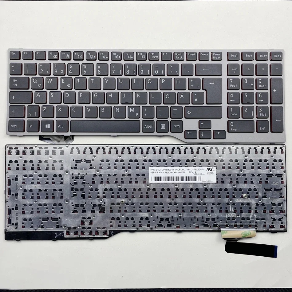 

Germany Laptop Keyboard For Fujistu CELSIUS H730 H760 H770 Silver Frame GR Layout