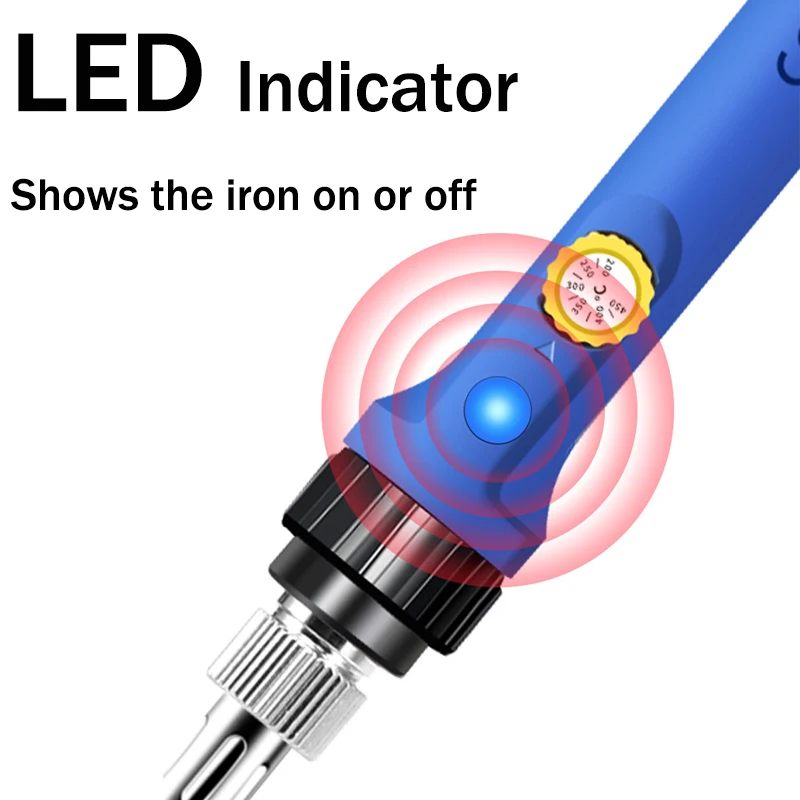 Soldador eléctrico con interruptor de alimentación, herramienta de reparación de calefacción, temperatura ajustable, 60W, 220V/110V, UE/EE. UU.